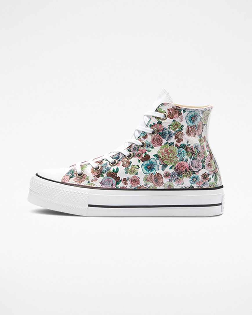 Pantofi Platforma Dama Converse Chuck Taylor All Star Lift LTD Floral Inalti Flori | RO 13JSPW263